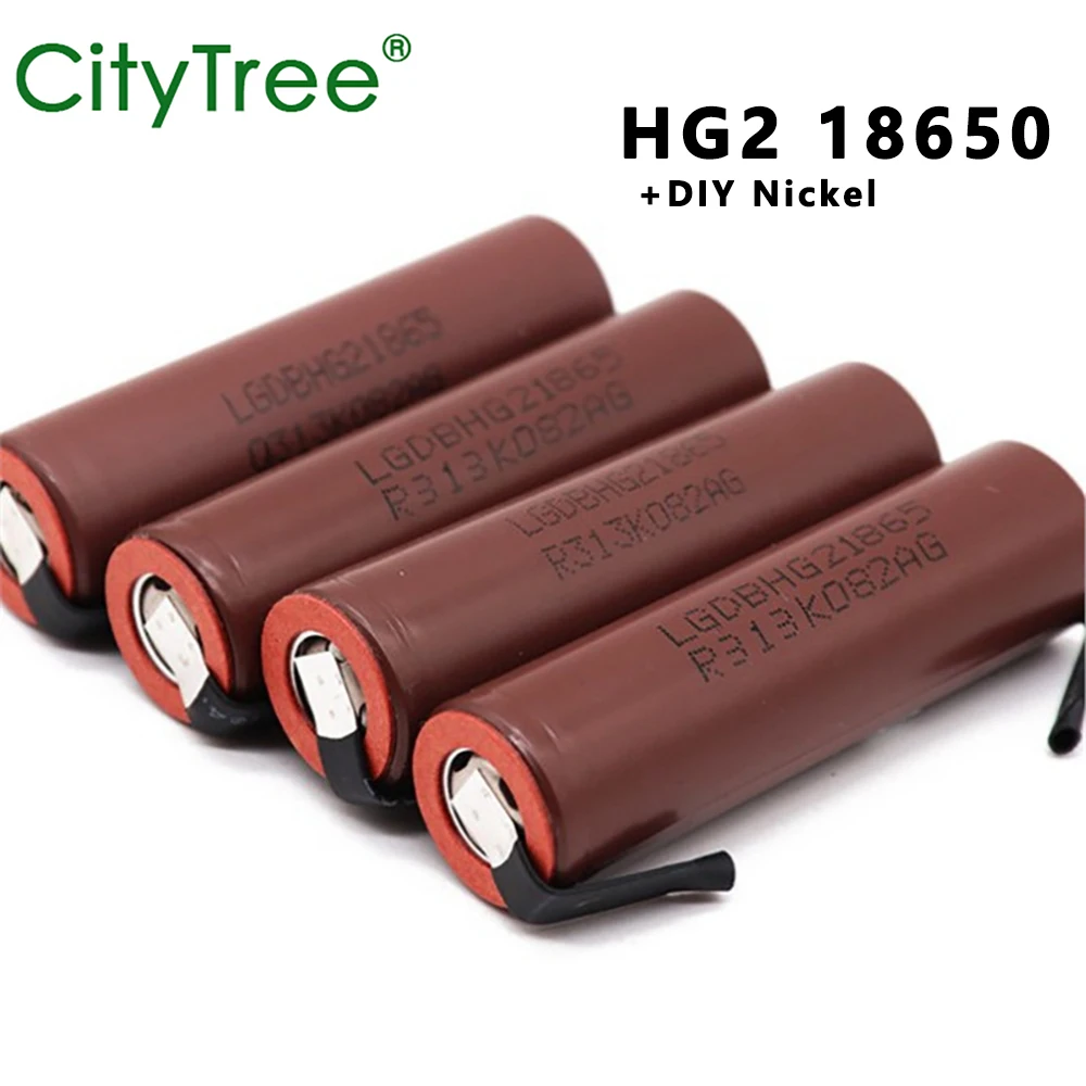 3.7V HG2 18650 Battery 3000mAh 18650 HG2 20A High Power Discharge Large Current Li-ion Battery for Screwdriver+DIY Nickel Sheet
3.7V HG2 18650 Battery 3000mAh 18650 HG2 20A High Power Discharge Large Current Li-ion Battery for Screwdriver+DIY Nickel Sheet