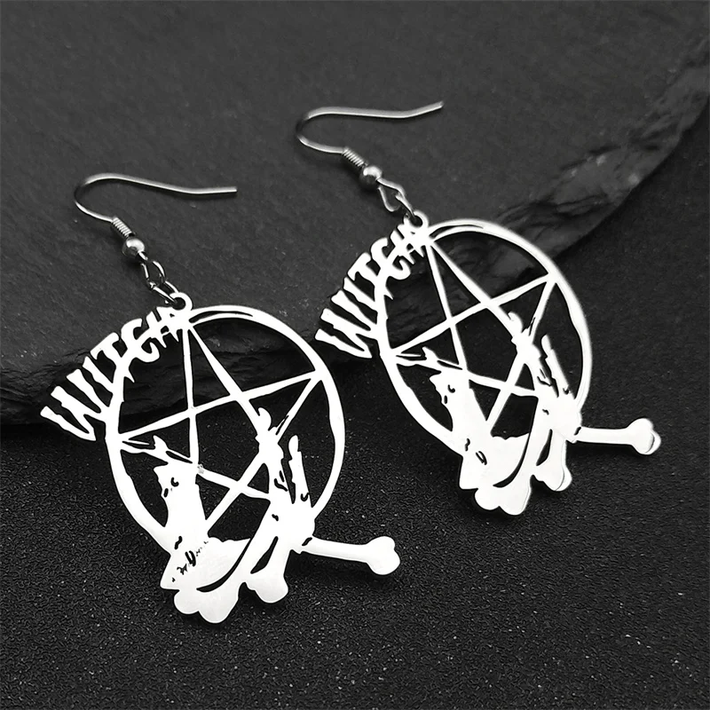 Goth Witchcraft Satan Black Pentagram Hoop Earrings For Women Men Stainless Steel Dark Round Star Baphomet Earring Jewelry Gift
Goth Witchcraft Satan Black Pentagram Hoop Earrings For Women Men Stainless Steel Dark Round Star Baphomet Earring Jewelry Gift