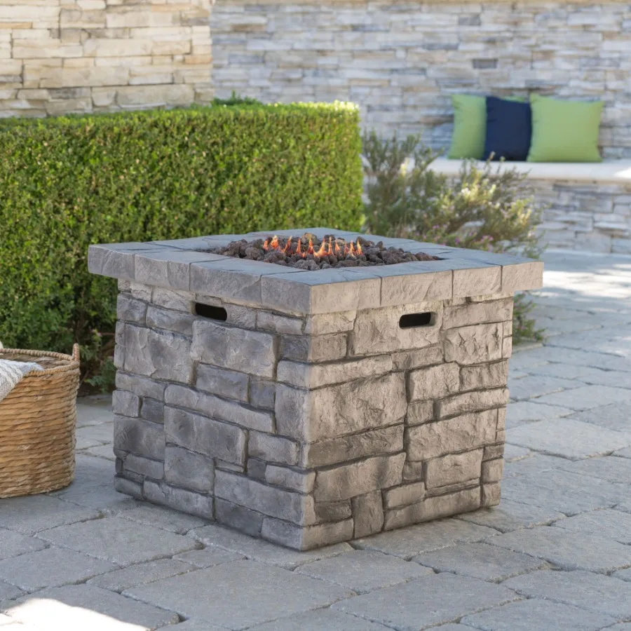 Outdoor square MgO propane fire pit for patio use, grey finish, 30-inch size with 40, 000 BTU high heat output and weather-resi
Outdoor square MgO propane fire pit for patio use, grey finish, 30-inch size with 40, 000 BTU high heat output and weather-resi