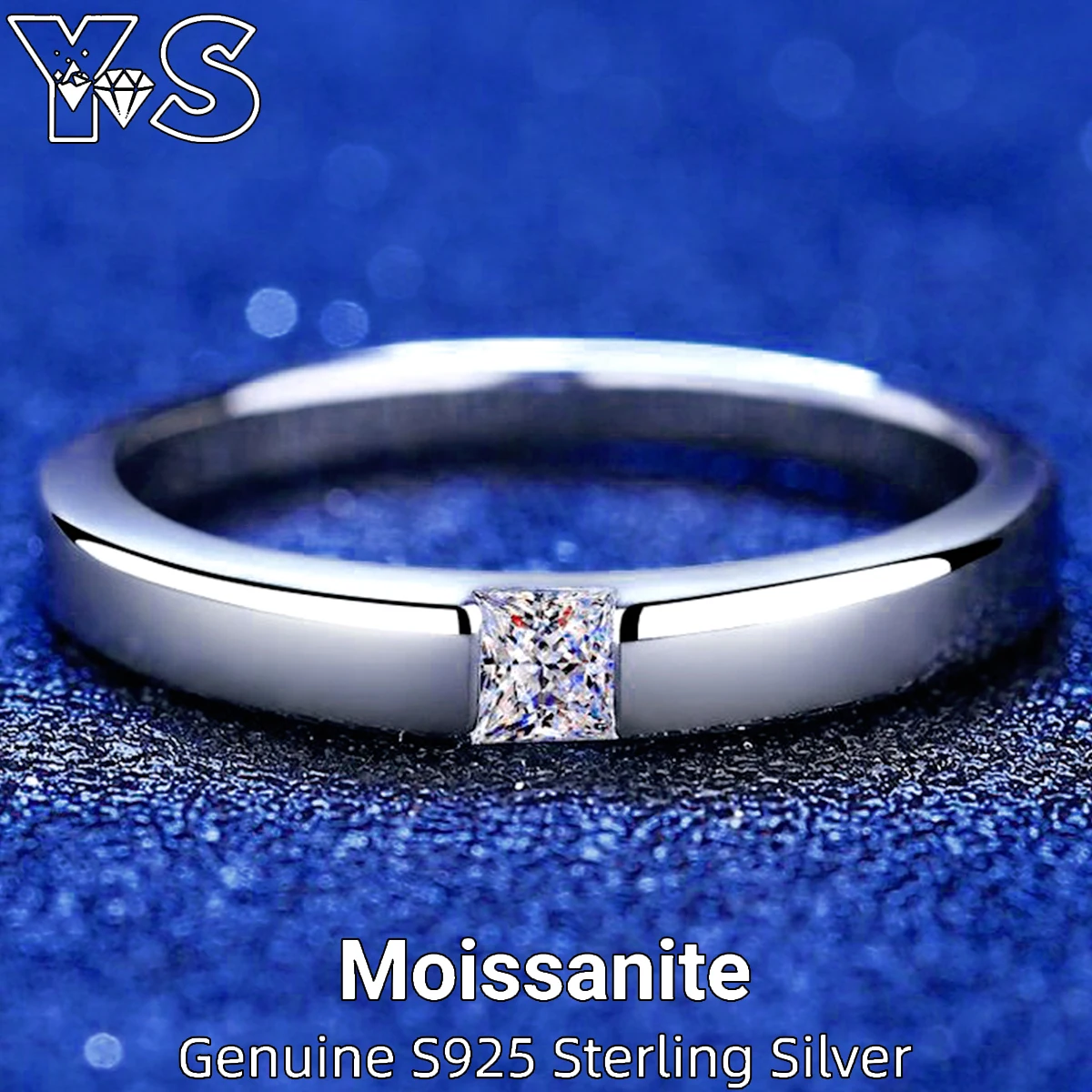 Genuine S925 Sterling Silver 0.3ct Square-Cut Moissanite Ring Modern Unisex Jewelry for Wedding/Engagement/Anniversary/Party
Genuine S925 Sterling Silver 0.3ct Square-Cut Moissanite Ring Modern Unisex Jewelry for Wedding/Engagement/Anniversary/Party