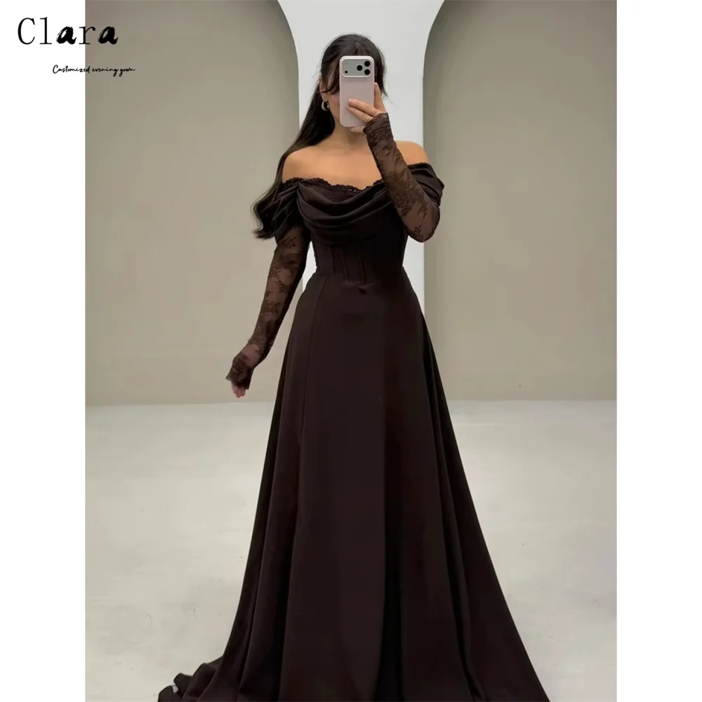 Clara Custom Brown Lace A-line Off-shoulder Women's Wedding Evening Dress Luxury 2026 Elegant Cocktail Dresses 2026 Party Prom
Clara Custom Brown Lace A-line Off-shoulder Women's Wedding Evening Dress Luxury 2026 Elegant Cocktail Dresses 2026 Party Prom