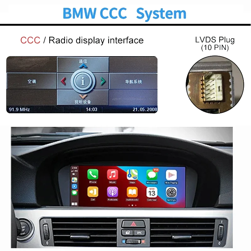 Wireless Carplay Android Auto Box For BMW E60 E61 E90 E91 E92 E93 CCC system Mobile phone Mirror link Rearview camera module
Wireless Carplay Android Auto Box For BMW E60 E61 E90 E91 E92 E93 CCC system Mobile phone Mirror link Rearview camera module
