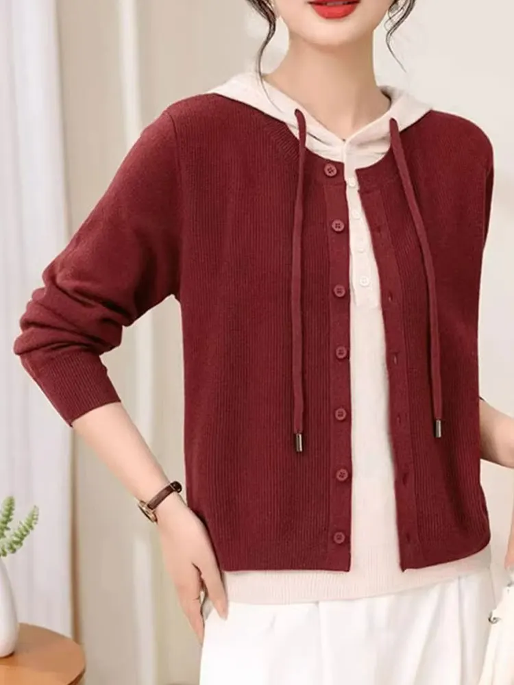 Осенняя новинка, свободная толстовка с капюшоном Long Sve Dstring, женский вязаный свитер, повседневный, удобный, элитный, маленькая партия
Осенняя новинка, свободная толстовка с капюшоном Long Sve Dstring, женский вязаный свитер, повседневный, удобный, элитный, маленькая партия