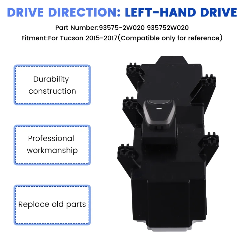 A20K-93575-2W020 Front Right Door Power Window Assis Switch Assembly For Hyundai Santa Fe DM 2015-2017 LHD
A20K-93575-2W020 Front Right Door Power Window Assis Switch Assembly For Hyundai Santa Fe DM 2015-2017 LHD