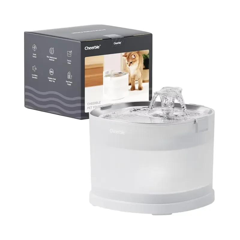 Cheerble 2L 67oz E1+ Automatic Stainless Steel Pet Water Dispenser Pumpless Cat Water Fountain for Cats and Small Dogs
Cheerble 2L 67oz E1+ Automatic Stainless Steel Pet Water Dispenser Pumpless Cat Water Fountain for Cats and Small Dogs