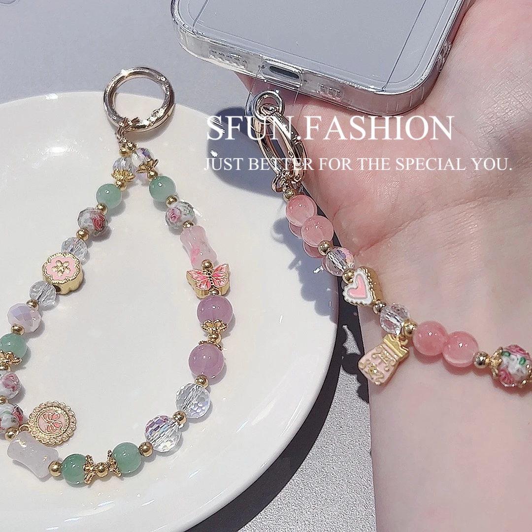 Retro Style Flower Butterfly Bead Chain Elegant And Exquisite Mobile Phone Crystal Short Hanging Rope Pendant Wrist Strap+Patch
Retro Style Flower Butterfly Bead Chain Elegant And Exquisite Mobile Phone Crystal Short Hanging Rope Pendant Wrist Strap+Patch