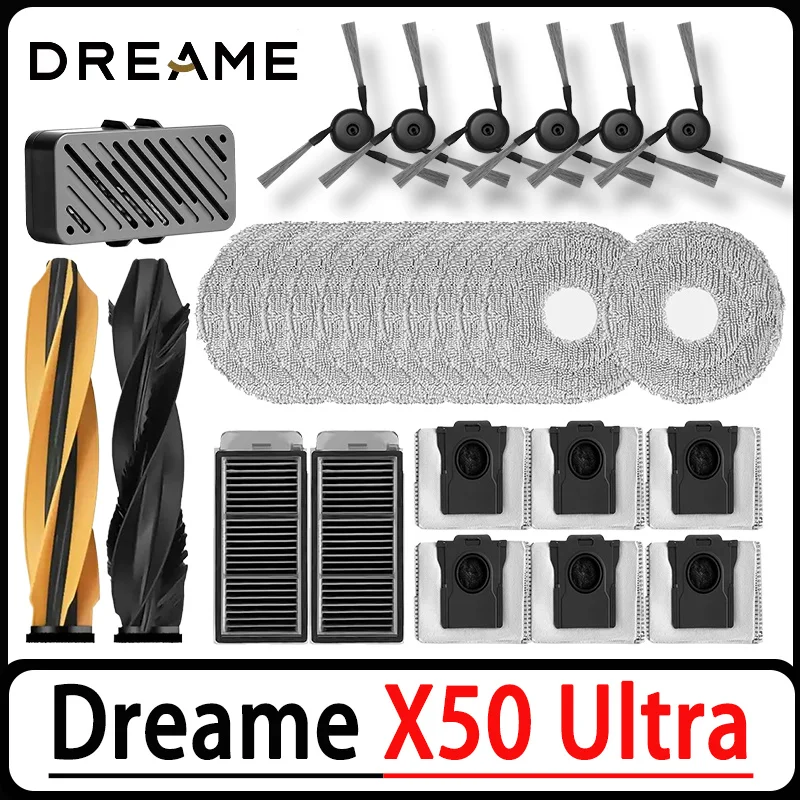 Dreame X50 Ultra / X50 Master / X50 Ultra Vacuum Cleaner Full Set of Accessories Main Side Brush HEPA Filter Mop Cloths Dust Bag
Dreame X50 Ultra / X50 Master / X50 Ultra Vacuum Cleaner Full Set of Accessories Main Side Brush HEPA Filter Mop Cloths Dust Bag