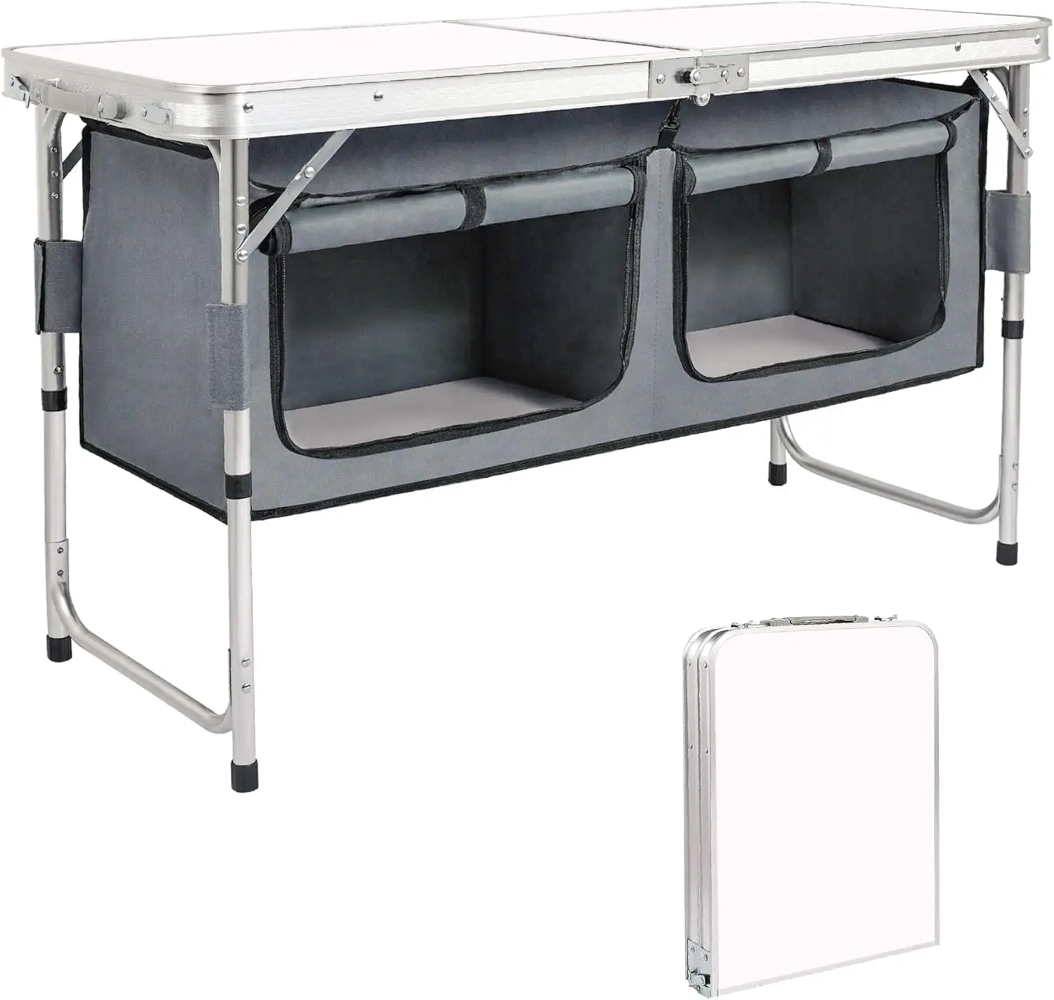 Folding Camping Table Aluminum Portable Picnic Table with Storage Organizer 3-Level Height Adjustable for Camping Picnic Party I
Folding Camping Table Aluminum Portable Picnic Table with Storage Organizer 3-Level Height Adjustable for Camping Picnic Party I