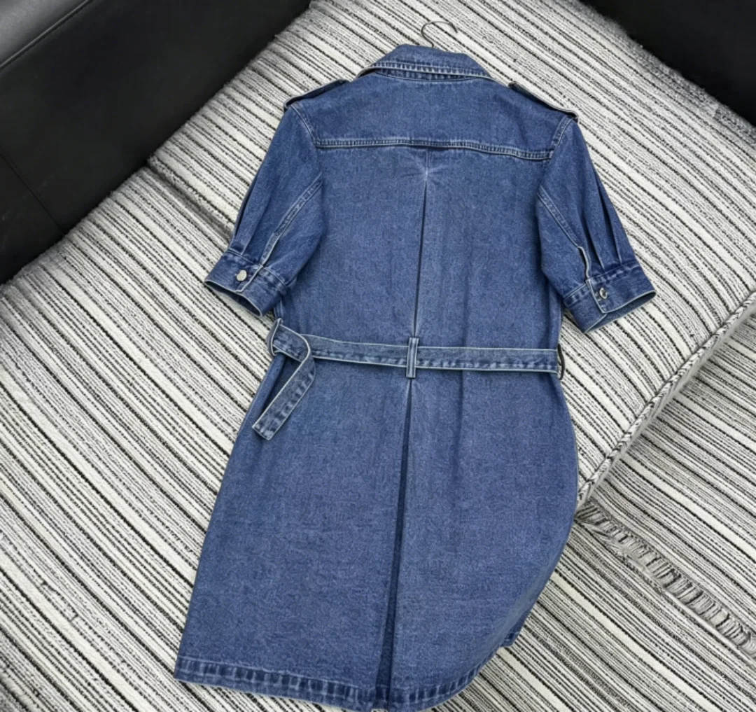 Summer Autumn Women's Casual Fashion Buttons Lapel Solid Pockets Cotton Denim Dress
Summer Autumn Women's Casual Fashion Buttons Lapel Solid Pockets Cotton Denim Dress