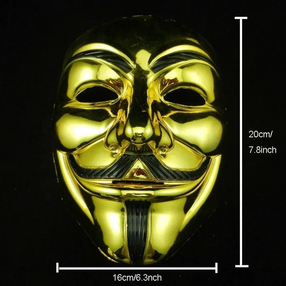 Золотая, серебряная V-образная маска, маскарадные маски для Вендетты, анонимный бал на день Святого Валентина, украшение для вечеринки, анфас, страшная маска для Хэллоуина
Золотая, серебряная V-образная маска, маскарадные маски для Вендетты, анонимный бал на день Святого Валентина, украшение для вечеринки, анфас, страшная маска для Хэллоуина