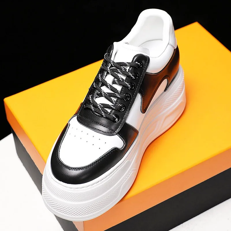 Trendy Women Elevator Shoes Genuine Leather Chunky Platform Sneakers Streetwear Lace-Up Hidden Heel Casual Shoes
Trendy Women Elevator Shoes Genuine Leather Chunky Platform Sneakers Streetwear Lace-Up Hidden Heel Casual Shoes