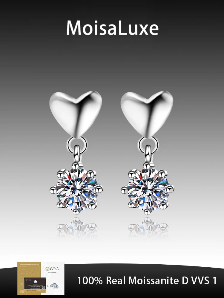 Официальный магазин MoisaLuxe GRA Moissanite Plata, стерлинговое серебро 925 пробы для женщин, простые серьги в форме сердца, модные украшения
Официальный магазин MoisaLuxe GRA Moissanite Plata, стерлинговое серебро 925 пробы для женщин, простые серьги в форме сердца, модные украшения