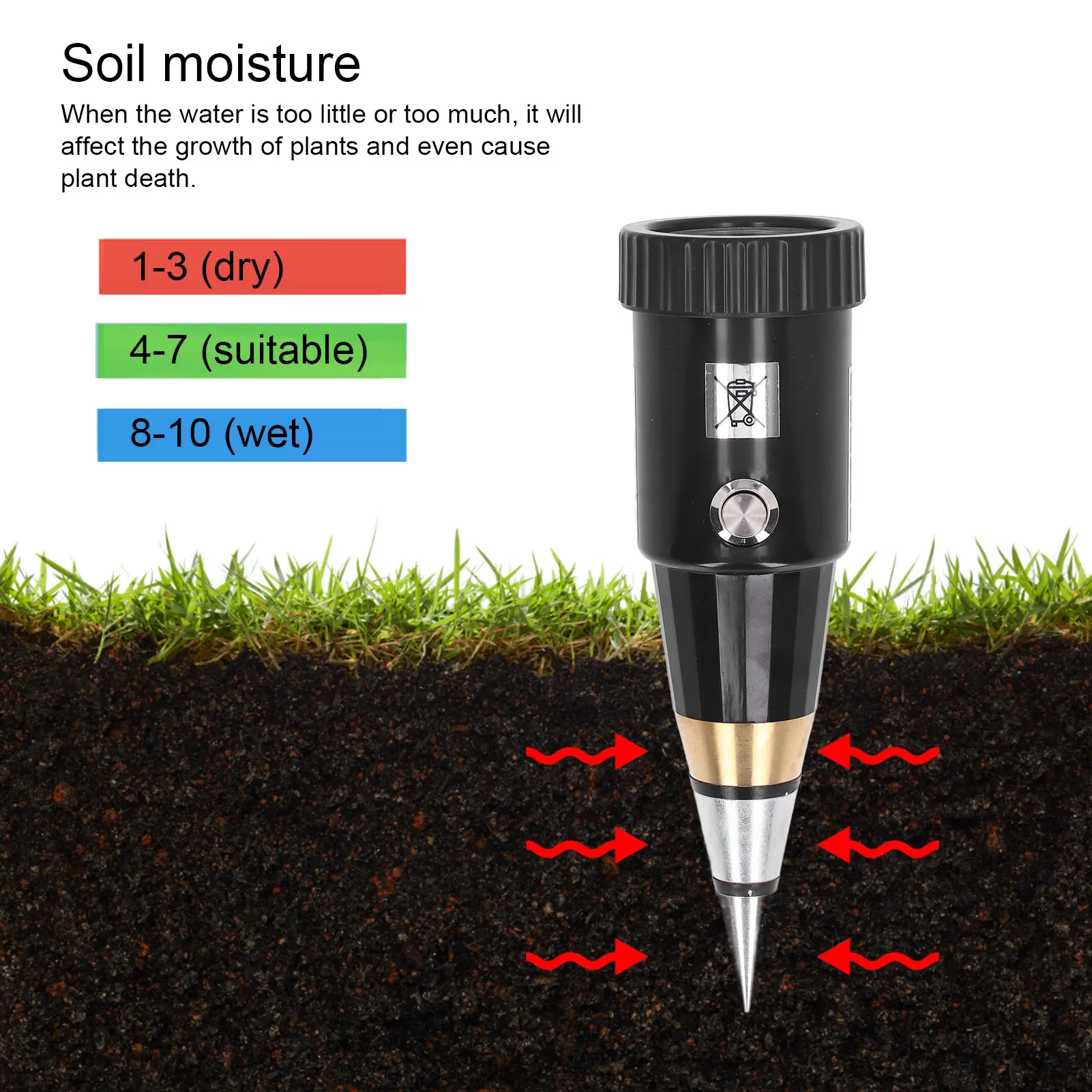 2 in 1 Soil Tester Soil Moisture PH Meter Hygrometer Plant Water Meter for Garden Farm Lawn
2 in 1 Soil Tester Soil Moisture PH Meter Hygrometer Plant Water Meter for Garden Farm Lawn