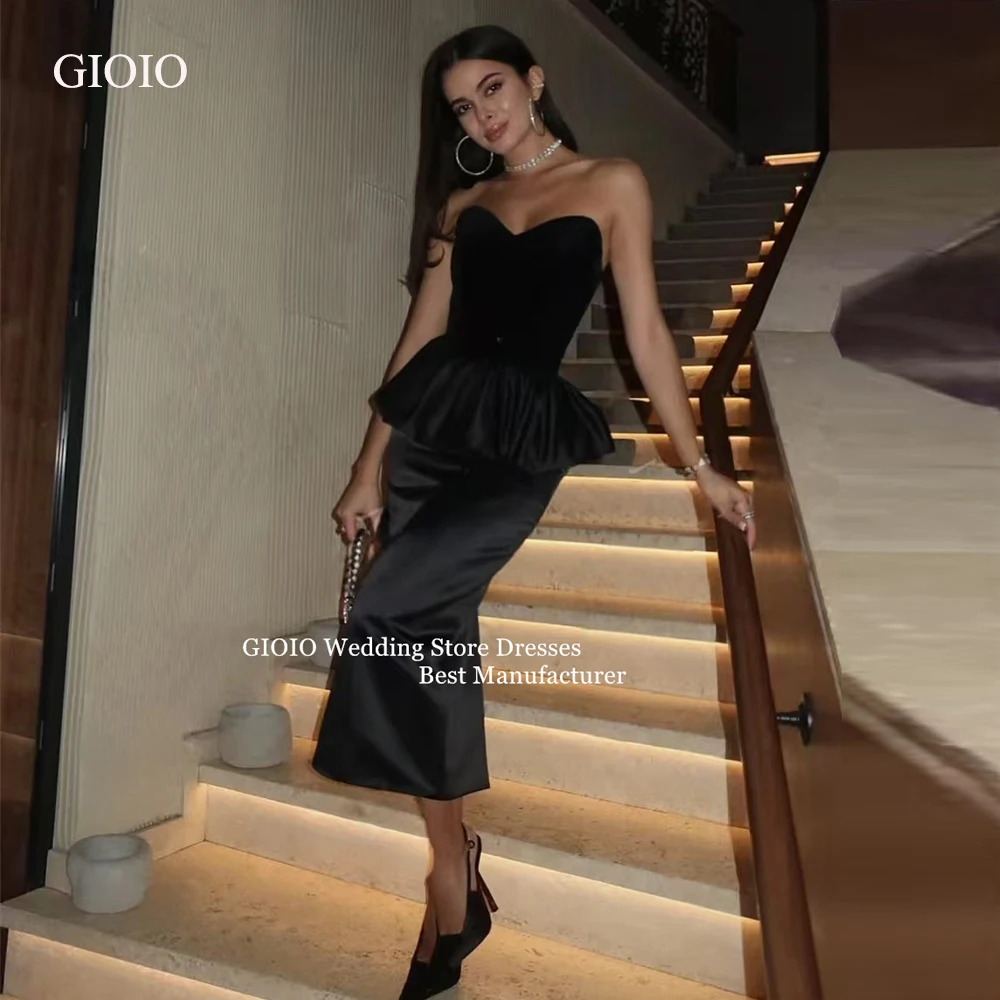 GIOIO Glamorous Strapless Black Velvet Evening Gown Peplum Midi Satin Party Dress Arabian Suit Ball Gown Customized Formal Wear
GIOIO Glamorous Strapless Black Velvet Evening Gown Peplum Midi Satin Party Dress Arabian Suit Ball Gown Customized Formal Wear