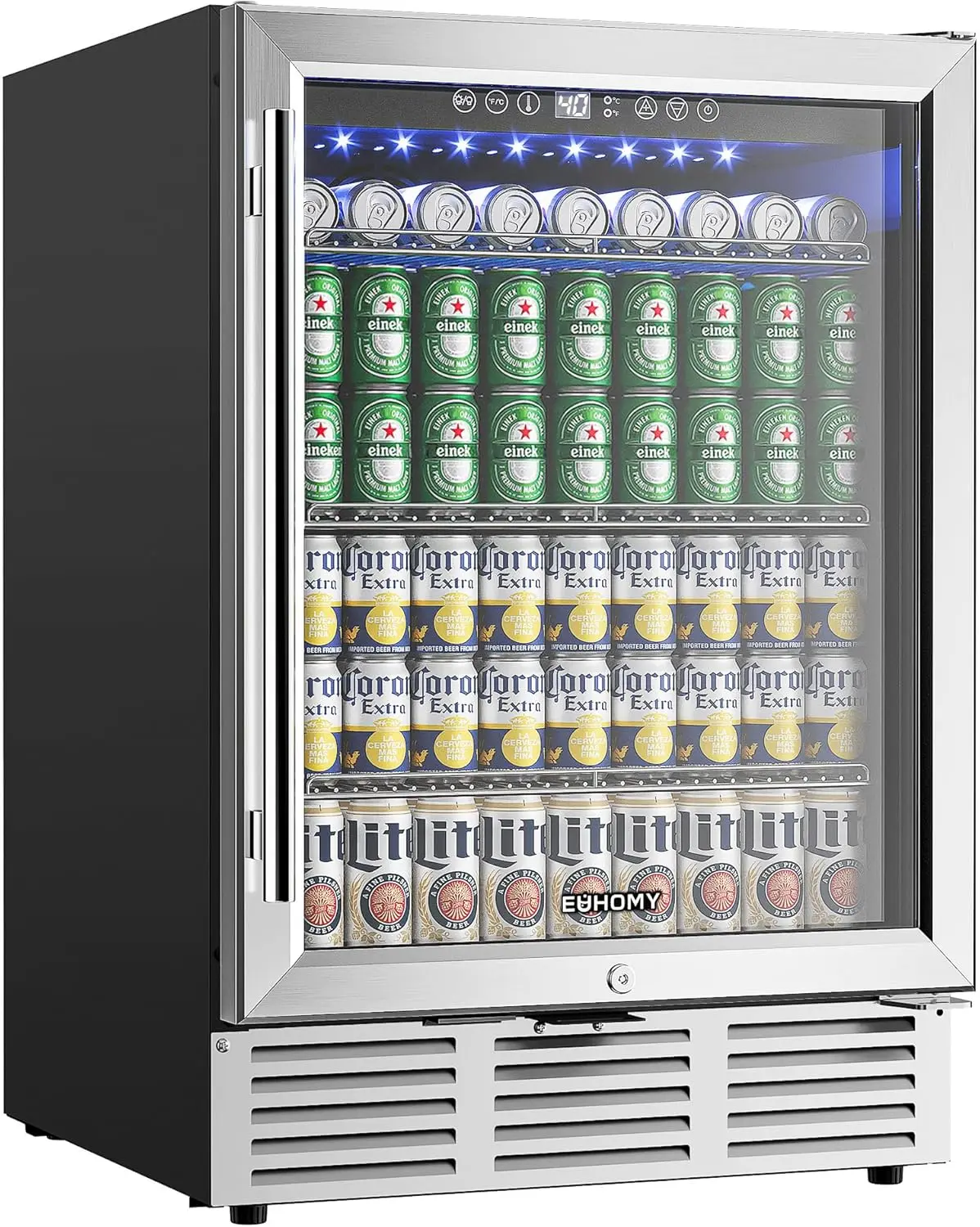24 Inch Beverage Refrigerator, 180 Can Built-in Beverage Cooler, Under Counter Beer Fridge with Glass Door for Soda, Water, Wine
24 Inch Beverage Refrigerator, 180 Can Built-in Beverage Cooler, Under Counter Beer Fridge with Glass Door for Soda, Water, Wine