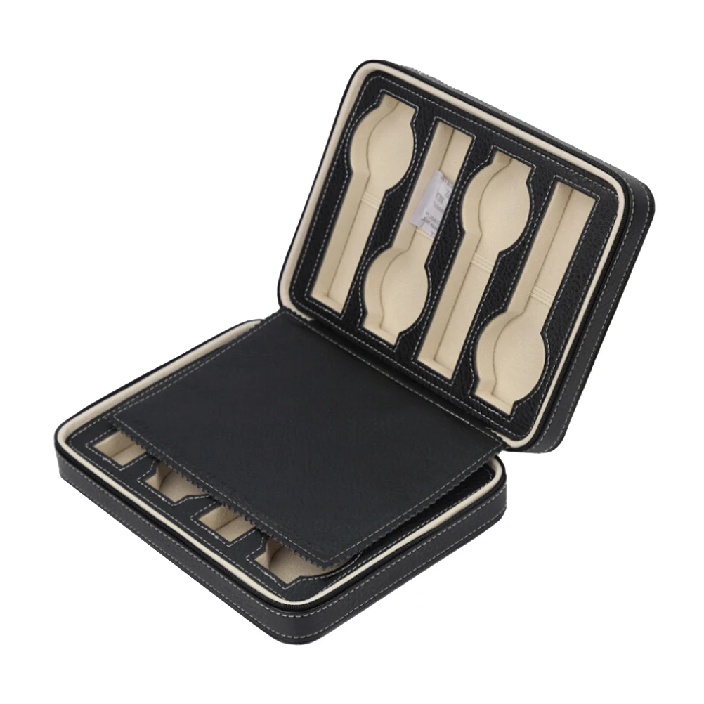 8 Slots Watch Box Premium Leatherette Storage Box Portable Zippered Watch Case for Men or Women(Black)
8 Slots Watch Box Premium Leatherette Storage Box Portable Zippered Watch Case for Men or Women(Black)