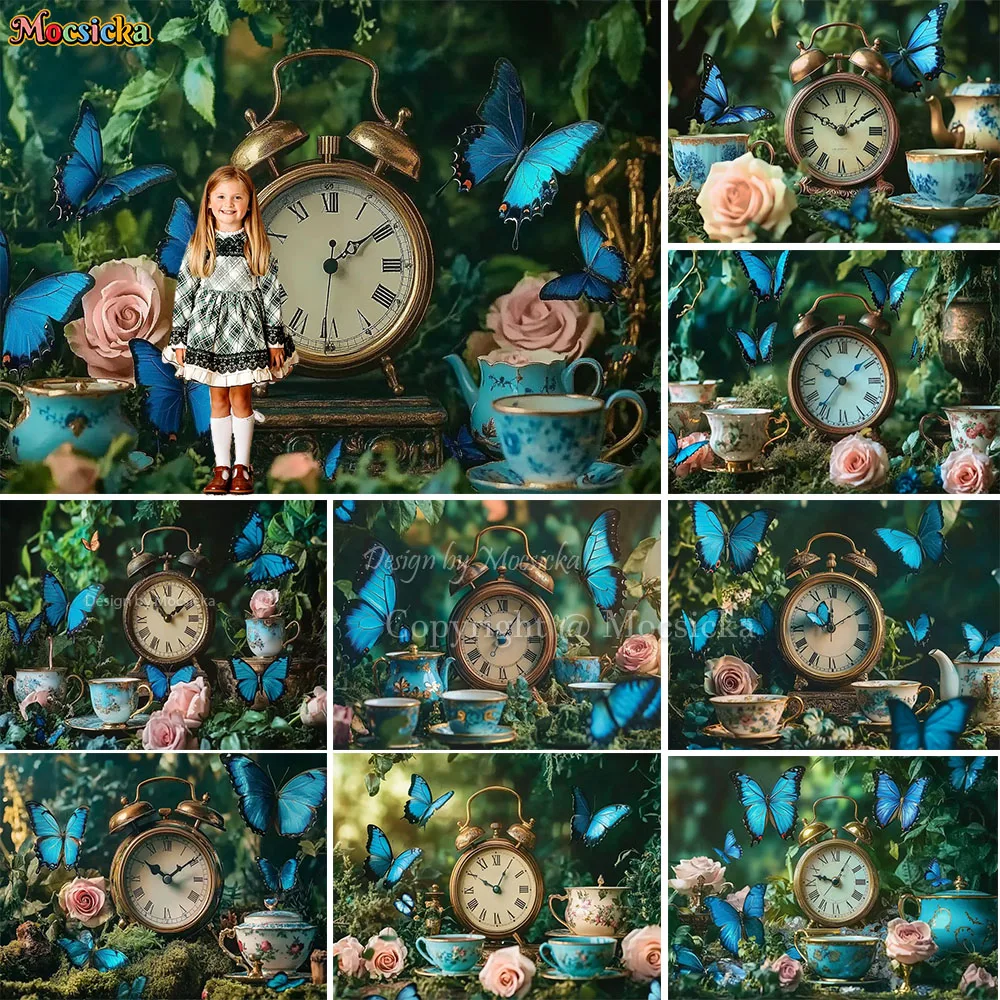 Spring Wonderland Background for Girls Tea Party Blue Butterfly Alarm Clock Backdrop Decor Kids Birthday Cake Smash Photo Studio
Spring Wonderland Background for Girls Tea Party Blue Butterfly Alarm Clock Backdrop Decor Kids Birthday Cake Smash Photo Studio