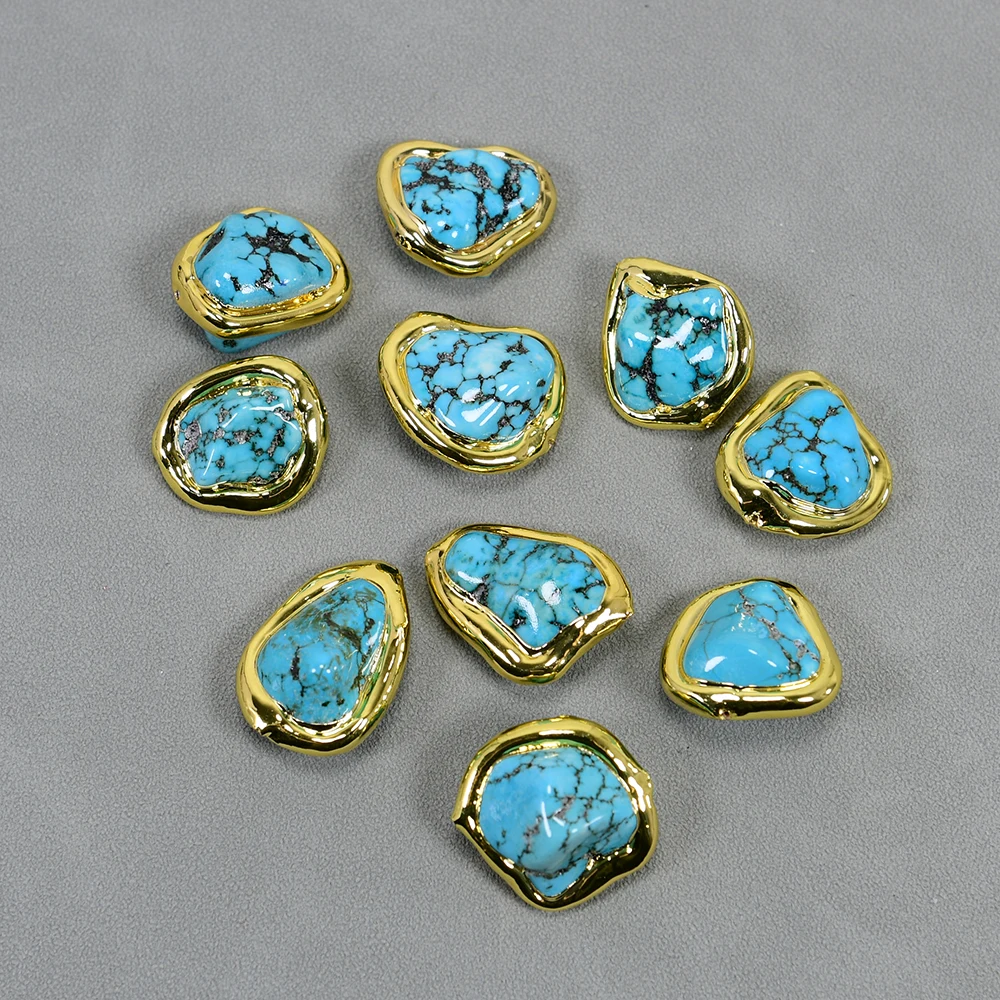 10 Pcs Blue Turquoise Freeform Nugget Beads Connector For Jewelry Making DIY
10 Pcs Blue Turquoise Freeform Nugget Beads Connector For Jewelry Making DIY