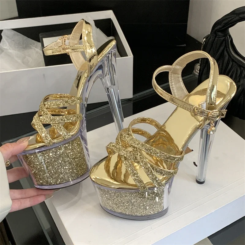 Eilyken Fashion Design Sequin Cloth Buckle Strap Women Sandals Extreme Platform Heels Sexy Open Toe Stripper Shoes
Eilyken Fashion Design Sequin Cloth Buckle Strap Women Sandals Extreme Platform Heels Sexy Open Toe Stripper Shoes