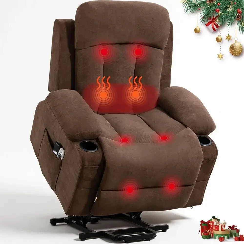 Elderly-Friendly Power Recliner with Massage, Heat, Cup Holder & USB Port, Brown for Living Spaces
Elderly-Friendly Power Recliner with Massage, Heat, Cup Holder & USB Port, Brown for Living Spaces