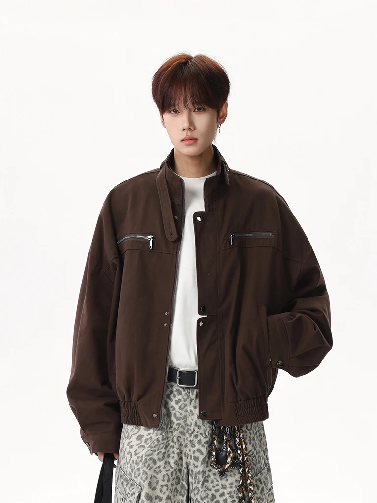 American Retro Workwear Jaet Men's Loose ort Stand Collar Casual Versatile Outerwear Youth Trendy Zipper Decorated Cotton
American Retro Workwear Jaet Men's Loose ort Stand Collar Casual Versatile Outerwear Youth Trendy Zipper Decorated Cotton