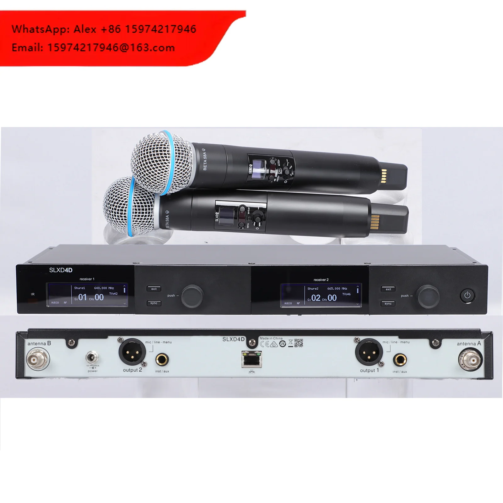 SLXD4D High Quality 2 Channel True Diversity UHF Microphone Wireless System With Metal Handheld For Singing Stage Performance
SLXD4D High Quality 2 Channel True Diversity UHF Microphone Wireless System With Metal Handheld For Singing Stage Performance