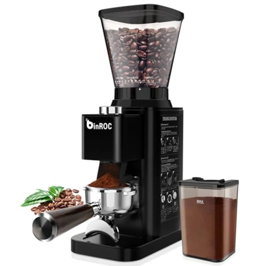Electric Conical Burr Coffee Grinder with 48 Grind Settings 35s Timer Detachable 48-51mm Portafilter Holder Anti-Static Low Noi
Electric Conical Burr Coffee Grinder with 48 Grind Settings 35s Timer Detachable 48-51mm Portafilter Holder Anti-Static Low Noi