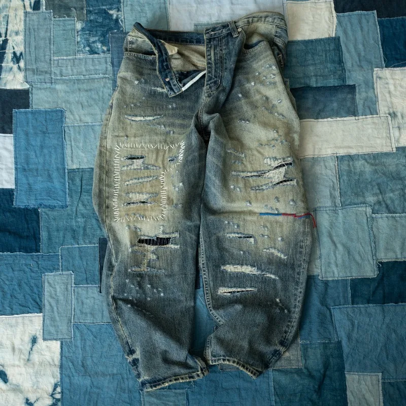 High Quality Hand-embroidered Patches Pants Distressed Washed Jeans Men Women Fashion Casual Comfortable Trousers
High Quality Hand-embroidered Patches Pants Distressed Washed Jeans Men Women Fashion Casual Comfortable Trousers