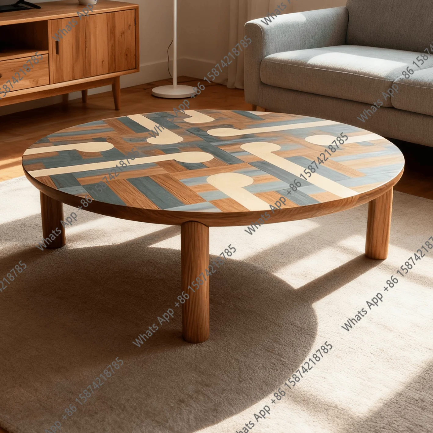 French antique solid wood coffee table living room household small apartment retro round string sound wood coffee table
French antique solid wood coffee table living room household small apartment retro round string sound wood coffee table