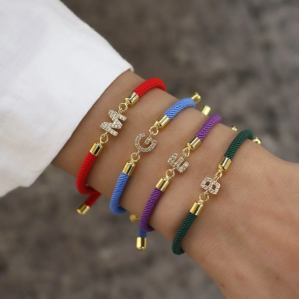 Initial 26 Letters Micropaved Zirconia A-Z Bracelets For Women Handmade Baided Rope Adjustable Bracelet Friendship Jewelry Gifts
Initial 26 Letters Micropaved Zirconia A-Z Bracelets For Women Handmade Baided Rope Adjustable Bracelet Friendship Jewelry Gifts