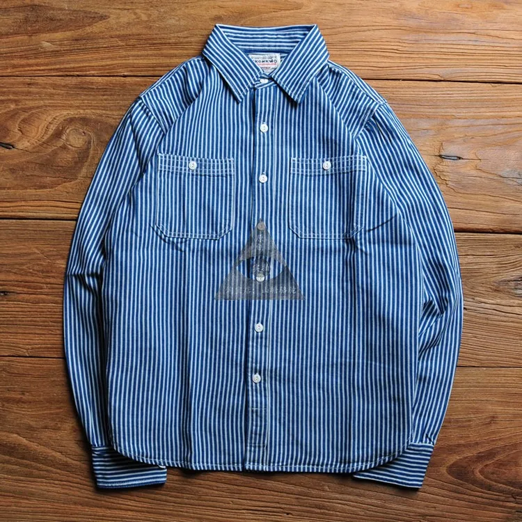 Vintage Amekaji American Retro Thick Cowboy Striped Pocket Clothes Shirt Japanese Trendy for Men
Vintage Amekaji American Retro Thick Cowboy Striped Pocket Clothes Shirt Japanese Trendy for Men