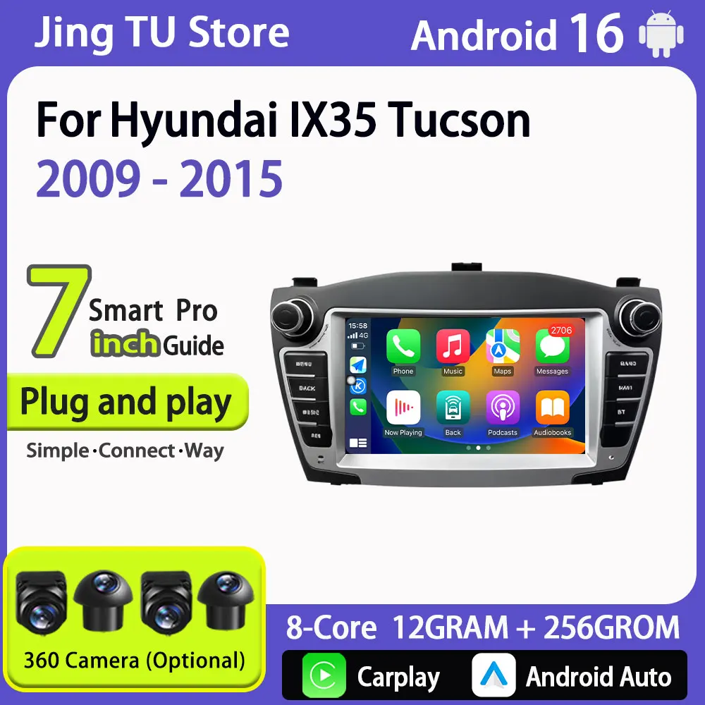 Head Unit Carplay Auto 7'' Android 16 for Hyundai IX35 Tucson 2009 - 2015 radio 4G Car Radio Multimedia Player Split Screen DSP
Head Unit Carplay Auto 7'' Android 16 for Hyundai IX35 Tucson 2009 - 2015 radio 4G Car Radio Multimedia Player Split Screen DSP