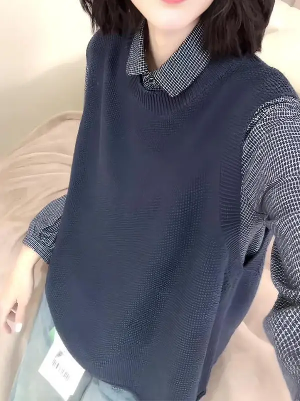 Универсальный темно-синий вязаный жилет Outlet, женский круглый топ на бретелях Ne Svel, многослойный корейский свободный крой, повседневный трикотаж
Универсальный темно-синий вязаный жилет Outlet, женский круглый топ на бретелях Ne Svel, многослойный корейский свободный крой, повседневный трикотаж