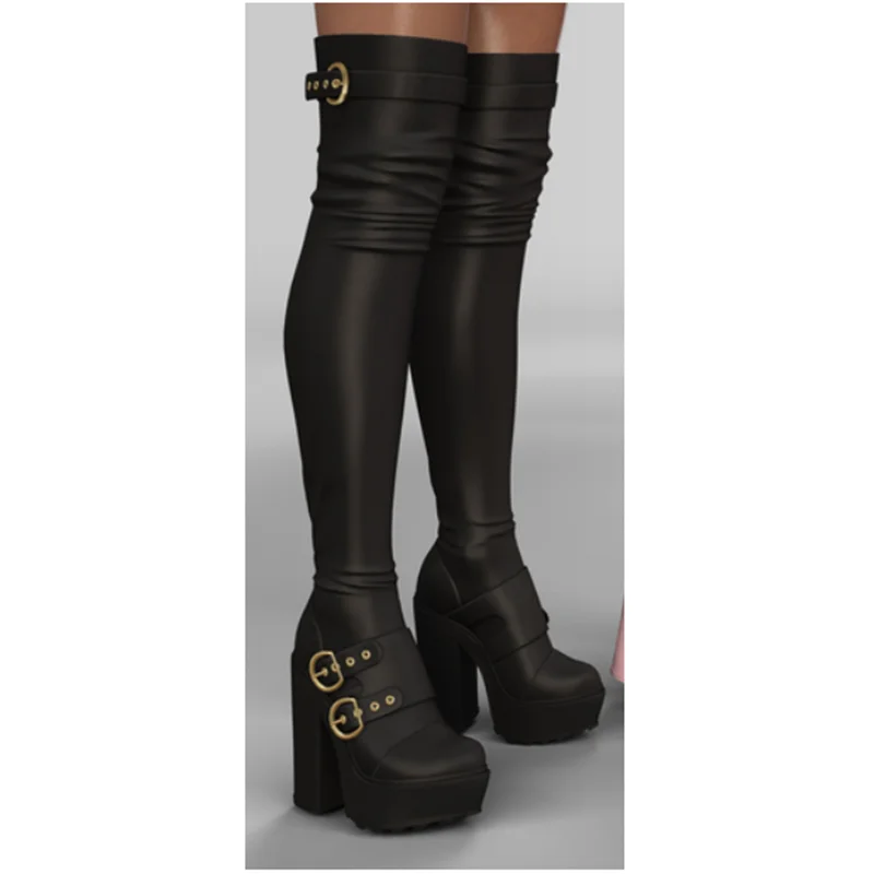 Black Buckle Over Knee High Boots Chunky Heel Round Toe Fashion Sexy Cool 2026 Winter Big Size Woman Shoes Zapatillas Mujer
Black Buckle Over Knee High Boots Chunky Heel Round Toe Fashion Sexy Cool 2026 Winter Big Size Woman Shoes Zapatillas Mujer