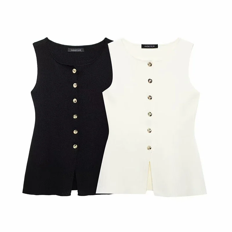 Women Fashion Solid Single Breasted Knitted Vest Tank Tops Vintage O-Neck Sleeveless Female Chic Lady Tops
Women Fashion Solid Single Breasted Knitted Vest Tank Tops Vintage O-Neck Sleeveless Female Chic Lady Tops