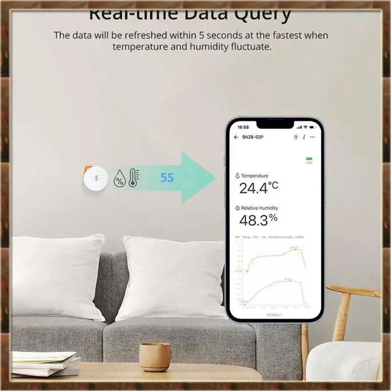 A48T Zigbee Temperature And Humidity Sensor Smart Home Thermometer, Detector High Precision Monitor For Alexa Google Home
A48T Zigbee Temperature And Humidity Sensor Smart Home Thermometer, Detector High Precision Monitor For Alexa Google Home