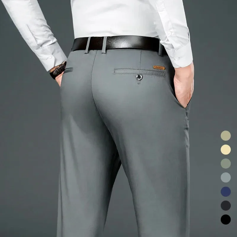 Autumn Winter Men's Casual Pants Thick Classic Straight Luxury Business Elastic Non-iron Brand Trousers Black Gray Khaki 40 42
Autumn Winter Men's Casual Pants Thick Classic Straight Luxury Business Elastic Non-iron Brand Trousers Black Gray Khaki 40 42