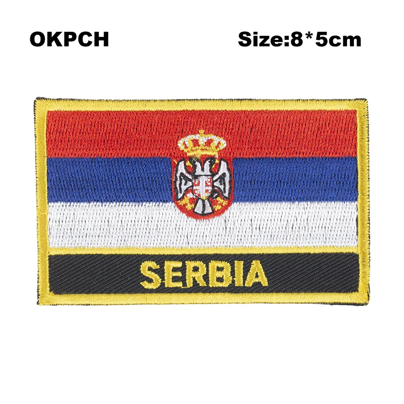 Serbia Flag Embroidery Patches Iron on Saw on Transfer patches Sewing Applications for Clothes in Home&Garden
Serbia Flag Embroidery Patches Iron on Saw on Transfer patches Sewing Applications for Clothes in Home&Garden