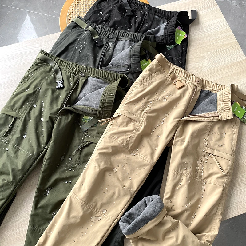 Outdoor ade Windproof Waterproof Fce Lined Loose Fit Casual Pants Men's Autumn Winter Workwear Trousers Multiple kets
Outdoor ade Windproof Waterproof Fce Lined Loose Fit Casual Pants Men's Autumn Winter Workwear Trousers Multiple kets