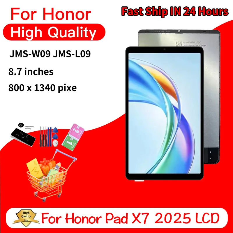 8.7“inch For Huawei Honor Pad X7 2025 JMS-W09 JMS-L09 LCD Display Touch Screen Digitizer Assembly Replacement
8.7“inch For Huawei Honor Pad X7 2025 JMS-W09 JMS-L09 LCD Display Touch Screen Digitizer Assembly Replacement