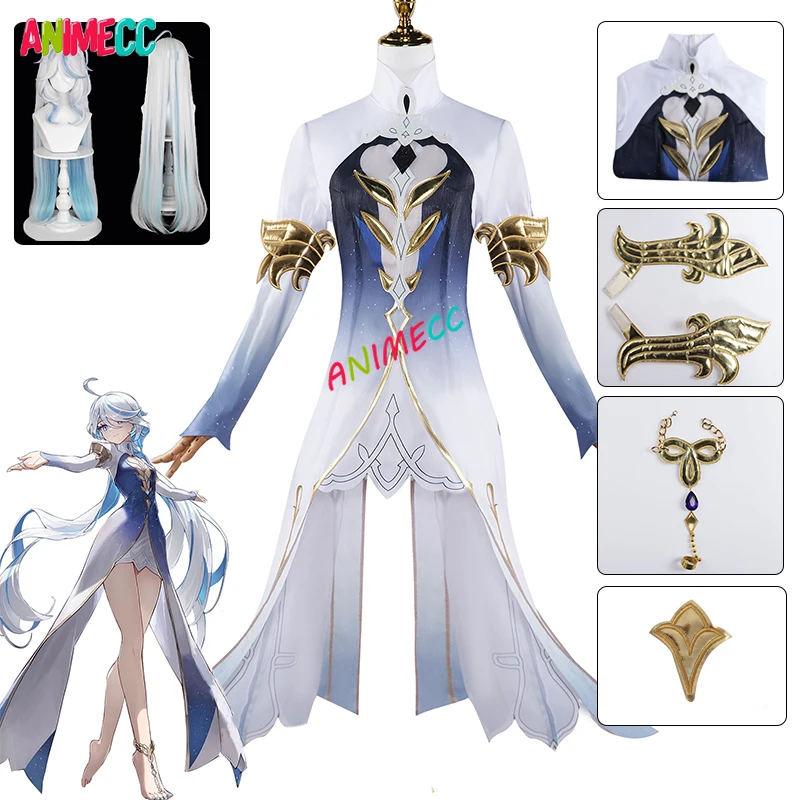 ANIMECC in Stock S-3XL Focalors Cosplay Genshin Impact Dresse Wig Furina De Fontaine Cosplay Costume Halloween Party for Women
ANIMECC in Stock S-3XL Focalors Cosplay Genshin Impact Dresse Wig Furina De Fontaine Cosplay Costume Halloween Party for Women