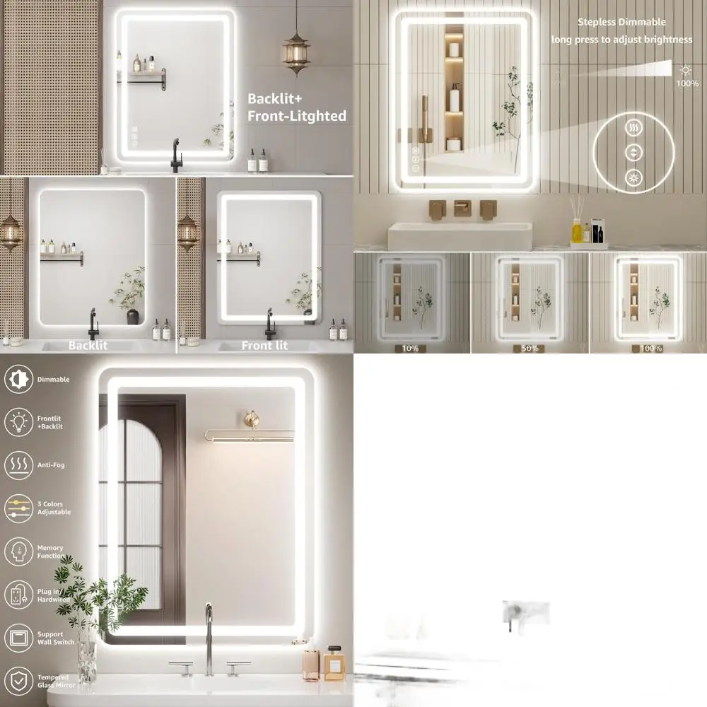 Светодиодное зеркало для ванной комнаты с сенсорным датчиком, противотуманное, трехцветное освещение, настенное, 48x30, водонепроницаемое, туалетное зеркало с регулируемой яркостью
Светодиодное зеркало для ванной комнаты с сенсорным датчиком, противотуманное, трехцветное освещение, настенное, 48x30, водонепроницаемое, туалетное зеркало с регулируемой яркостью