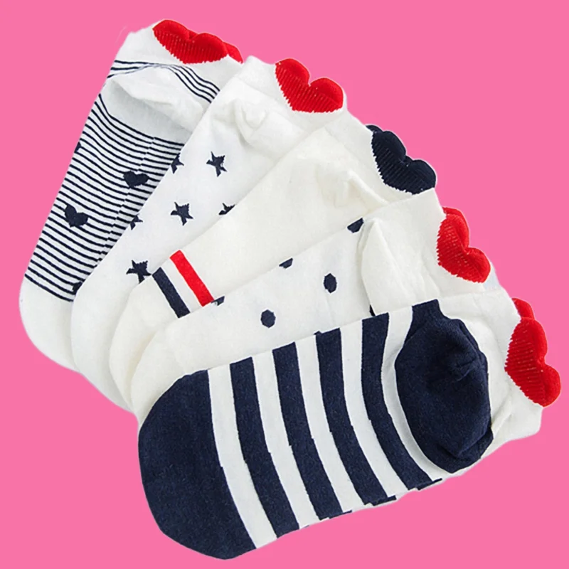 5 Pairs Top Quality Women Funny Cartoon Cute Short Socks Summer Fashion Heart Print Cotton Ankle Socks Casual Low Cut Boat Socks
5 Pairs Top Quality Women Funny Cartoon Cute Short Socks Summer Fashion Heart Print Cotton Ankle Socks Casual Low Cut Boat Socks