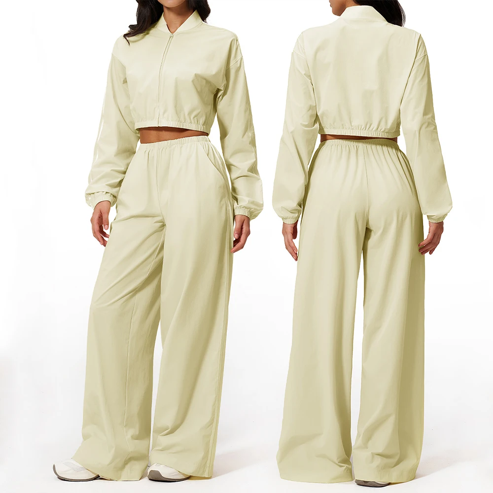 2PCS Yoga Suit Women Outdoor Sun protection Fitness Suit Breathable Sports Clothes Female Zipper Cycling Coat Wide Leg Pants
2PCS Yoga Suit Women Outdoor Sun protection Fitness Suit Breathable Sports Clothes Female Zipper Cycling Coat Wide Leg Pants