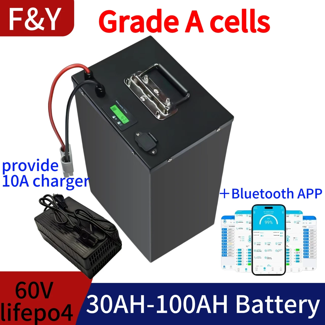 F&Y 60V 30Ah Аккумулятор 40Ah 50Ah 60Ah 70Ah 80Ah 90Ah 100Ah Литиевый Lifepo4 для 1800W 3000W двухколесных четырехколесных гольф-каров RV
F&Y 60V 30Ah Аккумулятор 40Ah 50Ah 60Ah 70Ah 80Ah 90Ah 100Ah Литиевый Lifepo4 для 1800W 3000W двухколесных четырехколесных гольф-каров RV