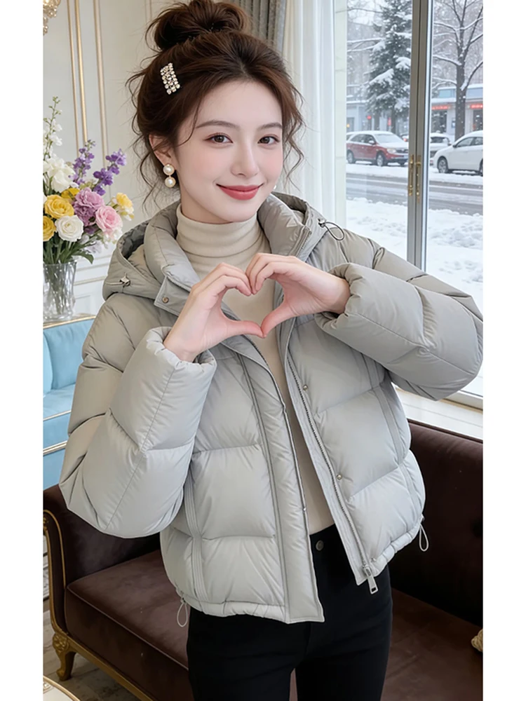 Korean Style Short Thickened down Cotton Jacket Women's Loose Fit Winter Coat with Hood Braided Long Sleeve Zipper Closure
Korean Style Short Thickened down Cotton Jacket Women's Loose Fit Winter Coat with Hood Braided Long Sleeve Zipper Closure