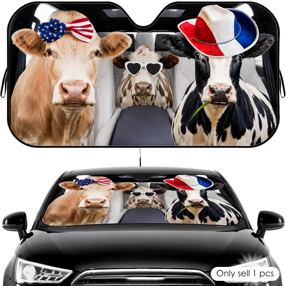 USA Cow Road Trip Sun Visor Car Front Windshield Shade UV Block Heat Shield Foldable Universal Fit Cover
USA Cow Road Trip Sun Visor Car Front Windshield Shade UV Block Heat Shield Foldable Universal Fit Cover