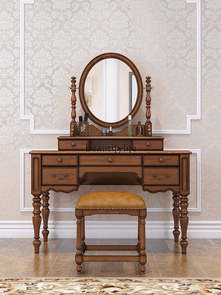 American-style Solid Wood Dressing Table Nordic Natural Wood European-style Makeup Table Luxury Type
American-style Solid Wood Dressing Table Nordic Natural Wood European-style Makeup Table Luxury Type