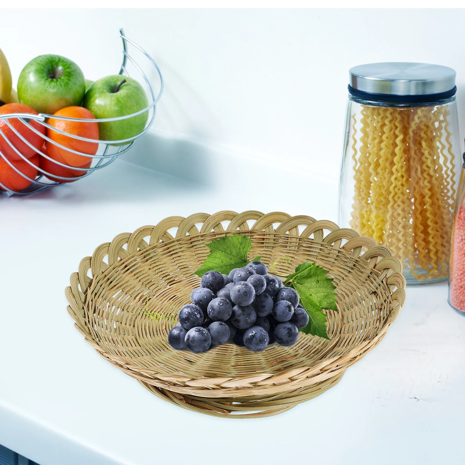 Decorative Trays Bamboo Fruit Plate Bread Serving Basket for Table Food Kitchen Snack
Decorative Trays Bamboo Fruit Plate Bread Serving Basket for Table Food Kitchen Snack