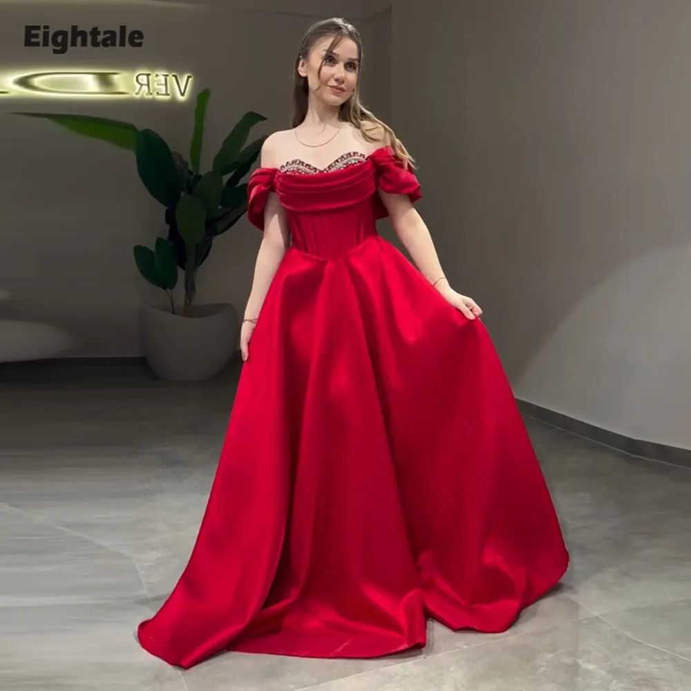 Eightale New Evening Dress Sweetheart Beaded with Rhinestones Customized Arabic Prom Satin Wedding Party Gown Vestidos De Gala
Eightale New Evening Dress Sweetheart Beaded with Rhinestones Customized Arabic Prom Satin Wedding Party Gown Vestidos De Gala